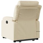 vidaXL Fauteuil inclinable de massage électrique Crème Tissu