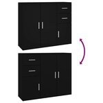 vidaXL Buffet Noir 91x29 5x75 cm Bois d'ingénierie