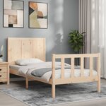 vidaXL Cadre de lit et tête de lit 100x200 cm bois massif