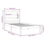 vidaXL Cadre de lit Marron miel Bois de pin massif 100x200 cm