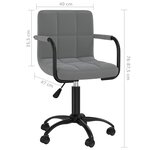 vidaXL Chaises pivotantes à manger lot de 2 gris foncé velours
