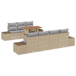 vidaXL Set de canapé jardin 8 pièces avec coussins beige rotin synthétique