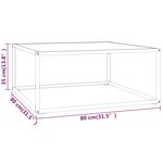 vidaXL Table basse Noir avec verre marbre blanc 80x80x35 cm