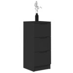vidaXL Buffets 2 Pièces noir 30x30x70 cm bois d'ingénierie