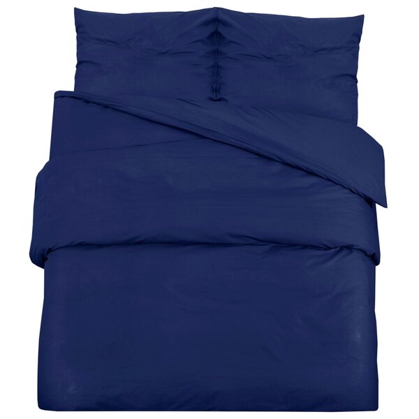 vidaXL Ensemble de housse de couette Bleu marine 260x220 cm Microfibre