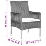 vidaXL Ensemble à manger jardin 9Pièces et coussins noir résine tressée