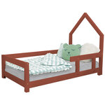 Lit cabane enfant POPPI 90 x 160 rouge brique 1