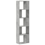 vidaXL Bibliothèque 5 niveaux gris béton bois d'ingénierie
