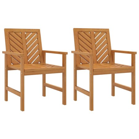 vidaXL Chaises à manger de jardin lot de 2 bois massif d'acacia