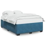 vidaXL Cadre de lit bleu 140x200 cm velours