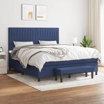 vidaXL Sommier à lattes de lit avec matelas Bleu 160x200 cm Tissu