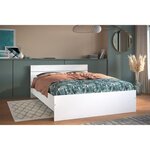 Lit adulte contemporain blanc 140 x 190 cm