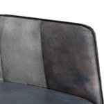 vidaXL Chaise à oreilles Gris Cuir véritable