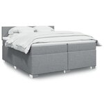 vidaXL Sommier à lattes de lit avec matelas Gris clair 200x200cm Tissu