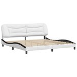 vidaXL Cadre de lit sans matelas blanc et noir 200x200 cm similicuir