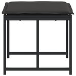 vidaXL Tabourets de jardin avec coussins lot de 4 noir acier/textilène