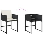 vidaXL Chaises de jardin lot de 4 avec coussins noir résine tressée
