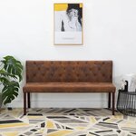 vidaXL Banc 148 5 cm Marron Similicuir daim