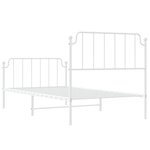 vidaXL Cadre de lit métal avec tête de lit/pied de lit blanc 100x190cm