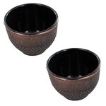 2 tasses en fonte noir et bronze - 0 15 L