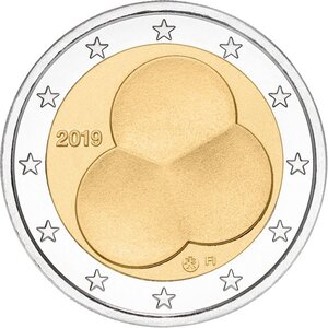 Pièce de monnaie 2 euro commémorative Finlande 2019 – Constitution finlandaise