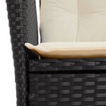 vidaXL Ensemble à manger de jardin 9Pièces coussins noir résine tressée