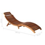 vidaXL Chaise longue de jardin avec table et coussin Bois d'acacia