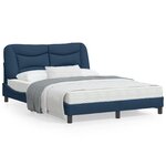 vidaXL Cadre de lit sans matelas bleu 140x190 cm tissu