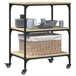 vidaXL Chariot de cuisine chêne sonoma 60x41x76 cm bois d'ingénierie