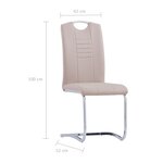 vidaXL Chaises à manger cantilever lot de 4 cappuccino similicuir