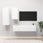 vidaXL Ensemble de meubles TV 4 Pièces Blanc Bois d'ingénierie