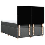 vidaXL Sommier à lattes de lit avec matelas Gris foncé 140x190cm Tissu