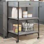 vidaXL Chariot de cuisine sonoma gris 60x48x89 5 cm bois d'ingénierie