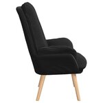 vidaXL Fauteuil Relaxant Noir en Tissu Imite Laine Bouclée