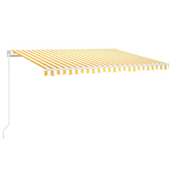 vidaXL Auvent manuel rétractable avec LED 400x350 cm Jaune et blanc