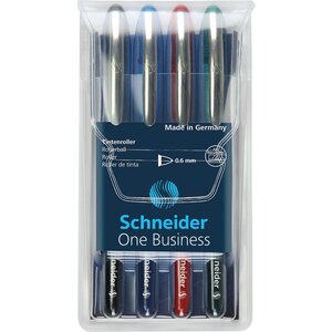 Pochette de 4 stylos rollers à encre One Business 06 multicolore SCHNEIDER
