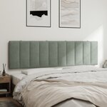 vidaXL Coussin de tête de lit gris clair 180 cm velours
