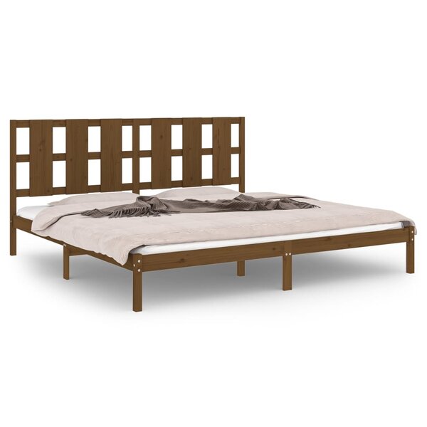 vidaXL Cadre de lit sans matelas marron miel 200x200cm bois pin massif