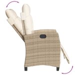 vidaXL Chaises inclinables de jardin lot de 2 avec repose-pied rotin