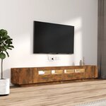 vidaXL Ensemble de meubles TV avec lumières LED 3 Pièces Chêne fumé