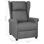 vidaXL Fauteuil inclinable Gris clair Tissu