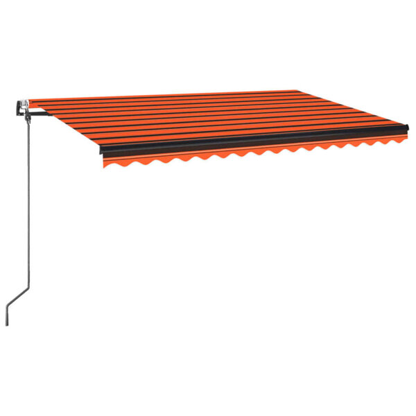 vidaXL Auvent automatique capteur de vent LED 400x350 cm Orange marron