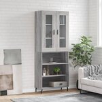 vidaXL Buffet haut Sonoma gris 69 5x34x180 cm Bois d'ingénierie