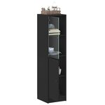 vidaXL Buffet avec porte en verre noir 35x37x142 cm