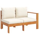 vidaXL Salon de jardin avec coussins 5 Pièces Bois d'acacia solide