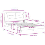 vidaXL Cadre de lit avec lumières LED marron foncé 140x200 cm tissu
