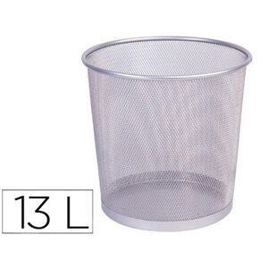 Corbeille à papier q-connect maille métallique 13l 265mm diamètre hauteur 280mm coloris argent