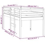 vidaXL Lit haut 75x190 cm Bois de pin massif
