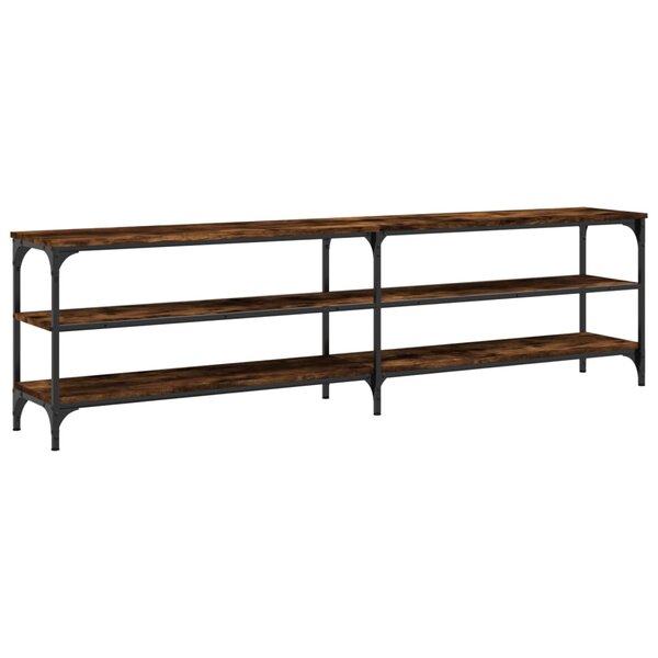 vidaXL Meuble TV chêne fumé 180x30x50 cm bois d'ingénierie et métal