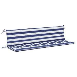 vidaXL Coussins de banc de jardin lot de 2 rayures bleues et blanches